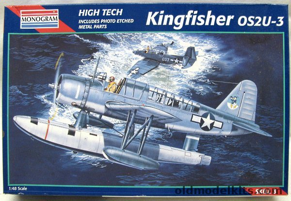 Monogram 1/48 OS2U Kingfisher High Tech - with Photoetched Details - Landplane or Seaplane - Prewar 'High Visibility' (yellow wings) / Wartime US Navy with 'Donald Duck' markings / RAF, 5488 plastic model kit